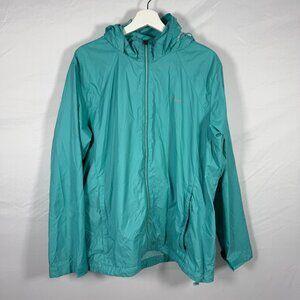 Columbia Switchback Rain Jacket Hooded Teal Blue Womens Size 2X Windbreaker READ